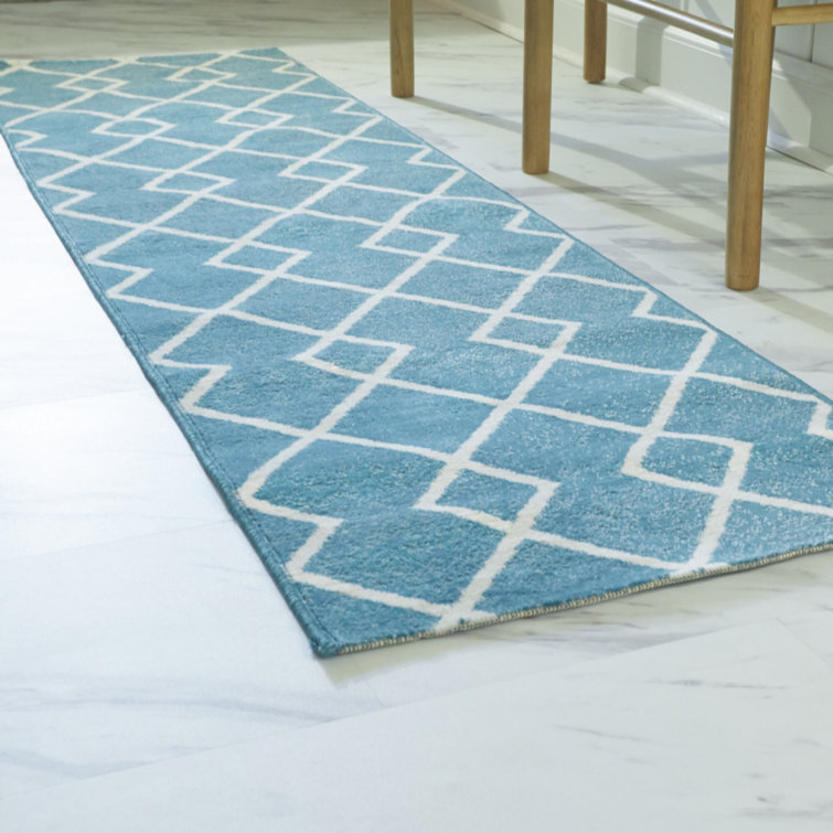 Wrought Studio Arlean Geometric Teal Indoor / Outdoor Area Rug